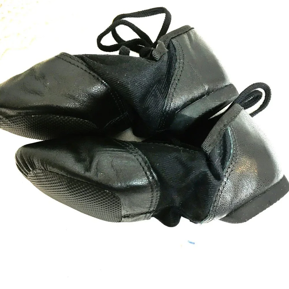 Capezio Black Kids Dance Jazz Shoes with Laces